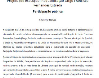 Projeto (de execução) de Requalificação do Largo Francisco Fernandes Estrada